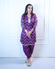 Violet Pathani Kurta Set
