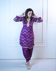 Violet Pathani Kurta Set
