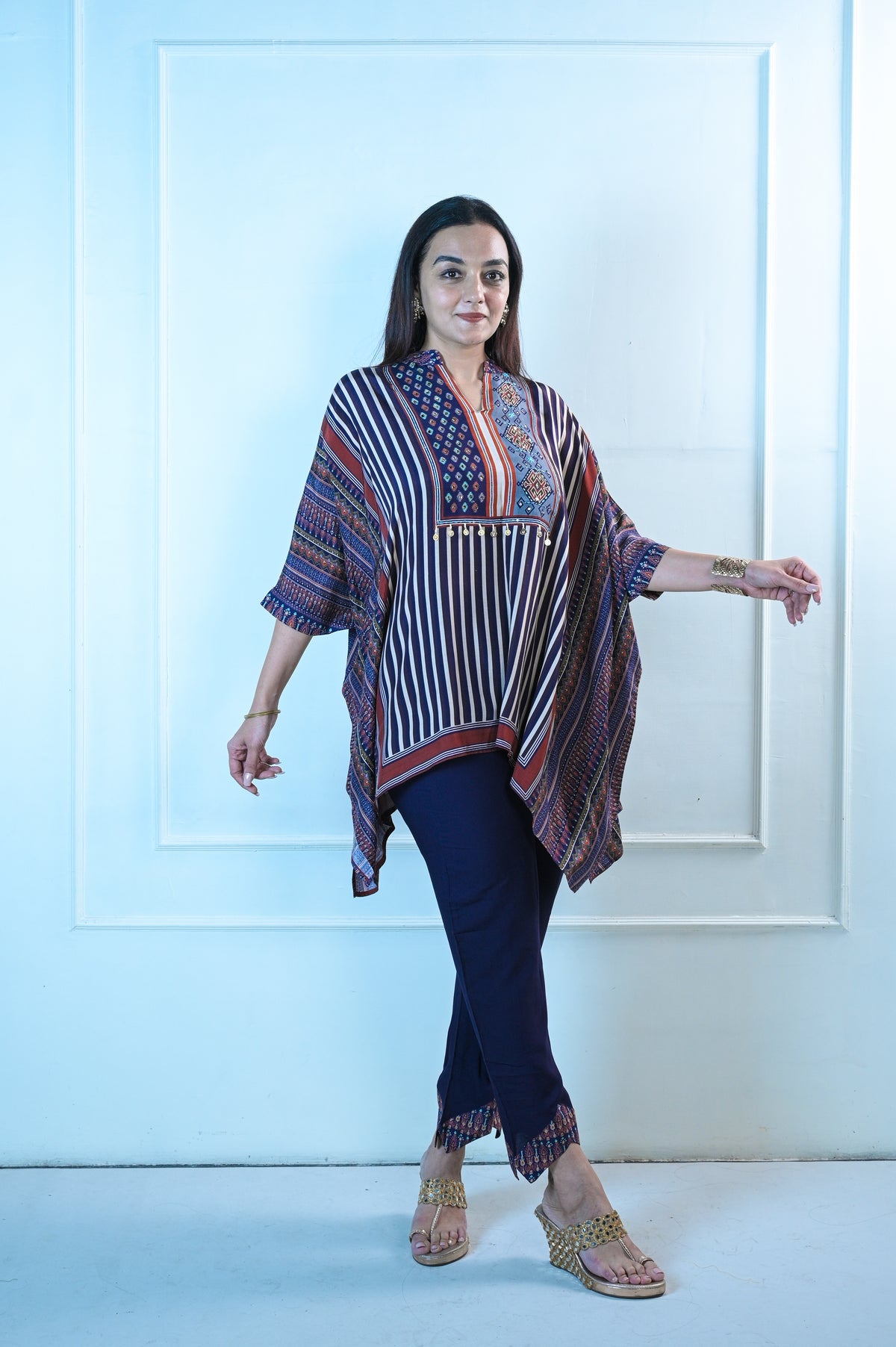 Indigo Mosaic Kaftan set