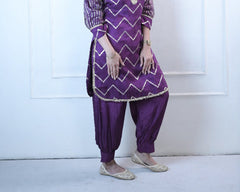 Violet Pathani Kurta Set