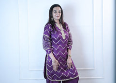 Violet Pathani Kurta Set