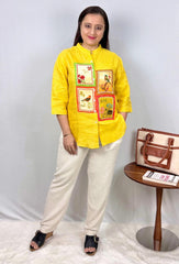 yellow linen shirt