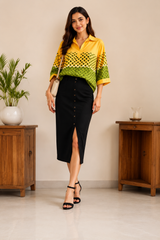 Yellow Polka Dot Tunic Top