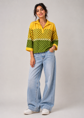 Yellow Polka Dot Tunic Top
