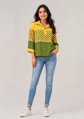 Yellow Polka Dot Tunic Top