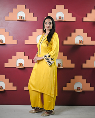 Mustard Aari Kurta Set