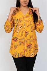 Yellow Floral Design Shirt